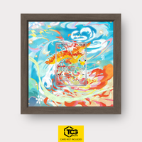 Moltres 30C 130 Frames® in Chocolate Oak with UV protection case and magnetic wall mount by TCGplate.