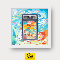 Moltres 30C 130 Frames® in Cloud White, graded edition in the AOG slab, with magnetic wall mount by TCGplate.
