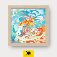 Moltres 30C 130 Frames® in Life Oak with UV protection case and magnetic wall mount by TCGplate.