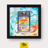 Moltres 30C 130 Frames® in Pitch Black, graded edition in the AOG slab, with magnetic wall mount by TCGplate.