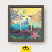 Lapras 30C 131 as an Extended Art display in a real wood frame with UV-protective case and magnetic wall mount by TCGplate.