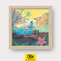 Lapras 30C 131 as an Extended Art display in a real wood frame with UV-protective case and magnetic wall mount by TCGplate.
