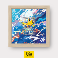Zapdos 30C 133 Frames® in Life Oak mit UV-Schutz-Case und magnetischer Wandhalterung von TCGplate.