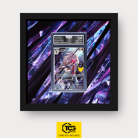 Lycanroc 30C 138 Frames® in Pitch Black, graded edition in the AOG slab, with magnetic wall mount by TCGplate.