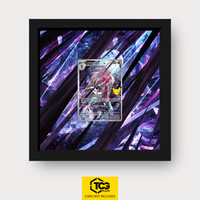 Lycanroc 30C 138 Frames® in Pitch Black with UV-protective case and magnetic wall mount by TCGplate.