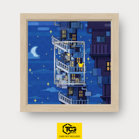 Alolan Meowth 30C 139 Frames® in Life Oak with UV-protective case and magnetic wall mount by TCGplate.
