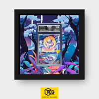 Hisuian Zorua 30C 145 as an Extended Art display in a real wood frame with UV-protective case and magnetic wall mount by TCGplate.