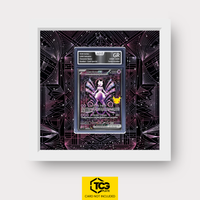 Mewtwo ex 30C 151 Frames® in Cloud White, graded edition in the AOG slab, with magnetic wall mount by TCGplate.