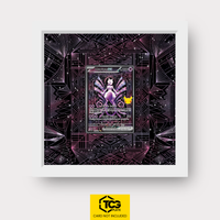Mewtwo ex 30C 151 Frames® in Cloud White with UV-protective case and magnetic wall mount by TCGplate.