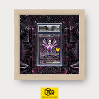 Mewtwo ex 30C 151 Frames® in Life Oak, graded edition in the AOG slab, with magnetic wall mount by TCGplate.