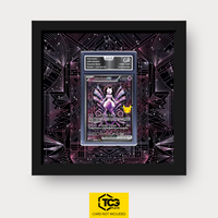 Mewtwo ex 30C 151 Frames® in Pitch Black, graded edition in the AOG slab, with magnetic wall mount by TCGplate.