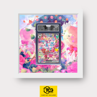 Sylveon ex 30C 153 Frames® in Cloud White, graded edition in the AOG slab, with magnetic wall mount by TCGplate.