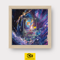 Jirachi ex 30C 155 Frames® in Life Oak with UV-protective case and magnetic wall mount by TCGplate.