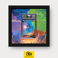 Ur-Dialga V ASR 177 als Extended Art Display im Echtholzrahmen mit UV-Schutz-Case und magnetischer Wandhalterung von TCGplate.