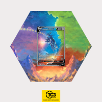Ur-Dialga V ASR 177 als sechseckiges Extended Art Hex Shapes Display mit UV-Schutz-Case und magnetischer Wandhalterung von TCGplate.