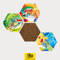 Bisasam, Glumanda und Schiggy als Hex Shapes Bündel mit Kork Hexagon von TCGplate.