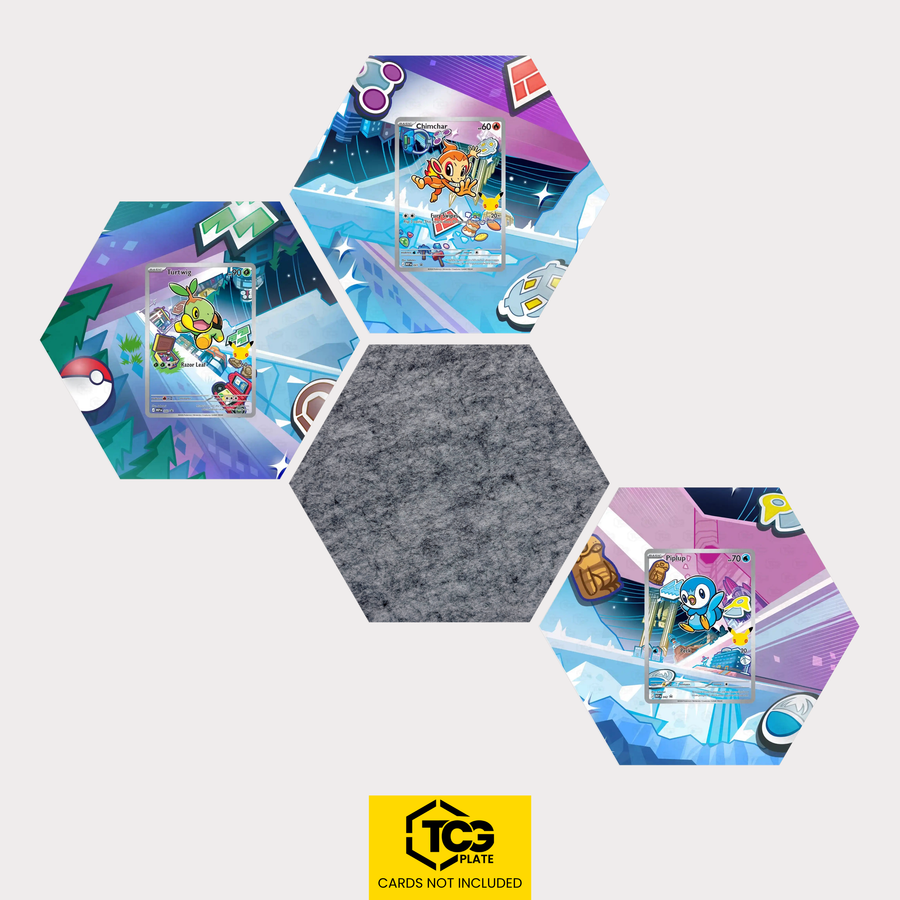 Chelast, Panflam und Plinfa als Hex Shapes Bündel mit Filz Hexagon von TCGplate.