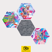 Chimpep, Hopplo und Memmeon als Hex Shapes Bündel mit Filz Hexagon von TCGplate.