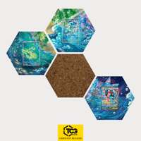 Froxy, Amphizel und Quajutsu als Hex Shapes Bündel mit Kork Hexagon von TCGplate.
