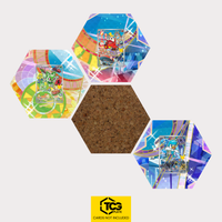 Felori, Krokel und Kwaks als Hex Shapes Bündel mit Kork Hexagon von TCGplate.