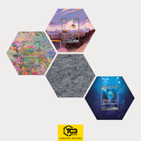 Bisaflor ex, Glurak ex und Turtok ex als Hex Shapes Bündel mit Filz Hexagon von TCGplate.