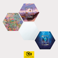 Bisaflor ex, Glurak ex und Turtok ex als Hex Shapes Bündel mit Spiegel Hexagon von TCGplate.