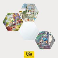 Bisasam, Glumanda und Schiggy in ihren Klassiker-Artworks als Hex Shapes Bündel mit Spiegel Hexagon von TCGplate.