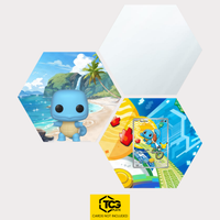 Funko Squirtle, the card MEP 039 and the mirror hexagon as a Hex Shapes bundle by TCGplate.