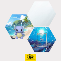 Funko Wartortle, the card MEW 171 and the mirror hexagon as a Hex Shapes bundle by TCGplate.