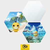 Funko Psyduck, the card ASC 226 and the mirror hexagon as a Hex Shapes bundle by TCGplate.