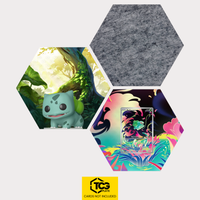 Funko Bulbasaur, the card MEG 133 and the felt hexagon as a Hex Shapes bundle by TCGplate.