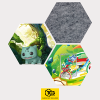 Funko Bulbasaur, the card MEP 037 and the felt hexagon as a Hex Shapes bundle by TCGplate.