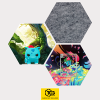 Funko Ivysaur, the card MEG 134 and the felt hexagon as a Hex Shapes bundle by TCGplate.