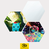 Funko Ivysaur, the card MEG 134 and the mirror hexagon as a Hex Shapes bundle by TCGplate.