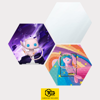 Funko Mew, the card LTR RC24 and the mirror hexagon as a Hex Shapes bundle by TCGplate.