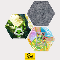 Funko Felori, die Karte MEP 061 und das Filz Hexagon als Hex Shapes Bündel von TCGplate.