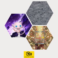 Funko Mew, the card 30C 152 and the felt hexagon as a Hex Shapes bundle by TCGplate.