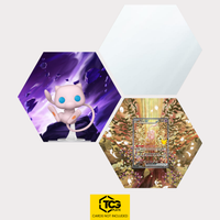 Funko Mew, the card 30C 152 and the mirror hexagon as a Hex Shapes bundle by TCGplate.