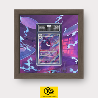 Gengar CBB3C 03 Frames® in Chocolate Oak, graded edition in the AOG slab, with magnetic wall mount by TCGplate.