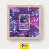 Gengar CBB3C 03 Frames® in Life Oak with UV-protective case and magnetic wall mount by TCGplate.