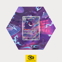 Gengar CBB3C 03 als sechseckiges Extended Art Hex Shapes Display mit UV-Schutz-Case und magnetischer Wandhalterung von TCGplate.