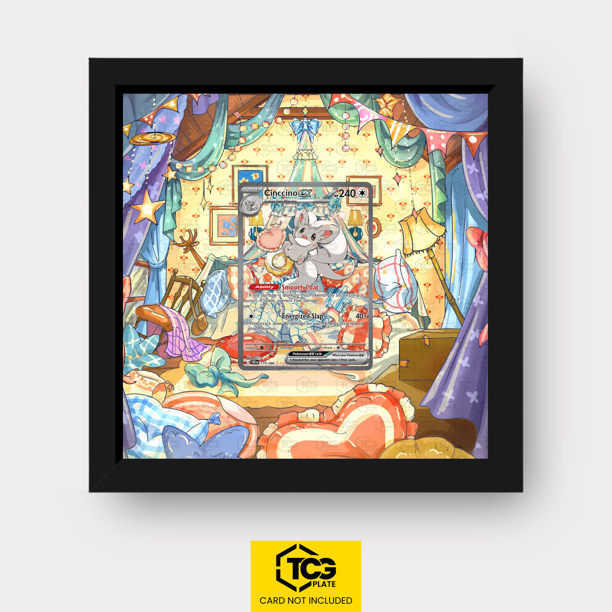 Chillabell-ex Pokémon TCG Karte im TCGplate Extended Art Display zum Sammeln und Ausstellen.