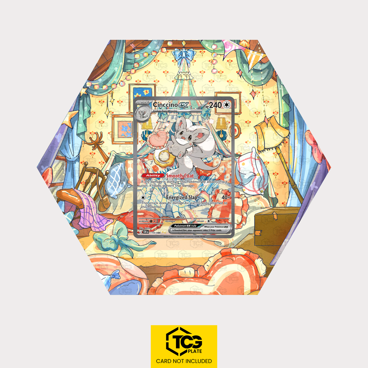 Chillabell-ex Pokémon TCG Karte im TCGplate Extended Art Display zum Sammeln und Ausstellen.