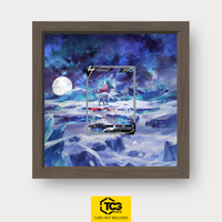 Suicune V CRZ GG38 Frames® in Chocolate Oak with UV-protective case and magnetic wall mount by TCGplate.