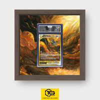 Ur-Dialga VSTAR CRZ GG68 als Extended Art Display im Echtholzrahmen mit UV-Schutz-Case und magnetischer Wandhalterung von TCGplate.