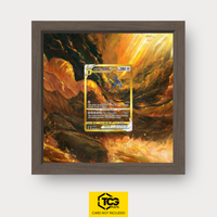 Ur-Dialga VSTAR CRZ GG68 als Extended Art Display im Echtholzrahmen mit UV-Schutz-Case und magnetischer Wandhalterung von TCGplate.