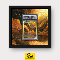 Ur-Dialga VSTAR CRZ GG68 als Extended Art Display im Echtholzrahmen mit UV-Schutz-Case und magnetischer Wandhalterung von TCGplate.