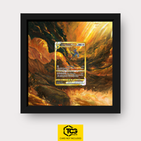 Ur-Dialga VSTAR CRZ GG68 als Extended Art Display im Echtholzrahmen mit UV-Schutz-Case und magnetischer Wandhalterung von TCGplate.