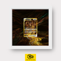 Giratina VSTAR CRZ GG69 als Extended Art Display im Echtholzrahmen mit UV-Schutz-Case und magnetischer Wandhalterung von TCGplate.