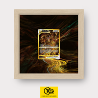 Giratina VSTAR CRZ GG69 als Extended Art Display im Echtholzrahmen mit UV-Schutz-Case und magnetischer Wandhalterung von TCGplate.